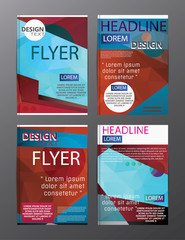 Set Flyer Design Abstract Polygonal. Business Template for Flyer, Banner,