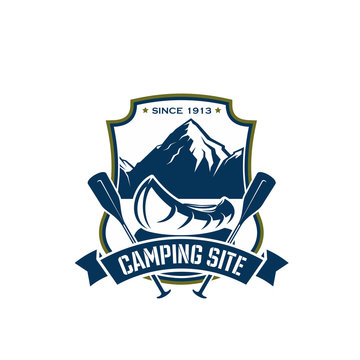 Vector icon for camping site sport adventure