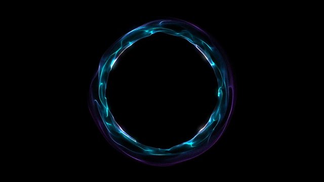 Glowing spiral ring. Abstract digital background. Seamless loop