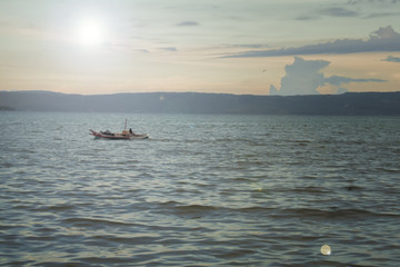 Obraz premium Coastline scenic view of Magsaysay Park in Davao City Philippines
