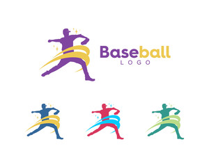 awesome pitcher baseball player logo