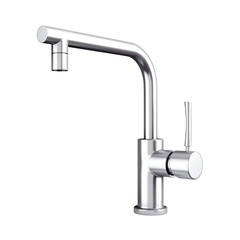 Modern Stainless Steel Kitchen Water Tap, Faucet. 3d Rendering