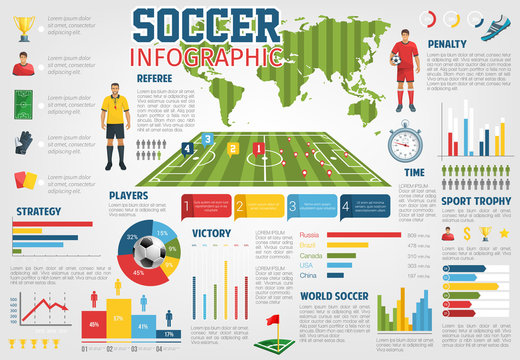 Vector infographic for soccer football world game