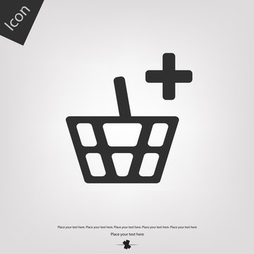 Add shopping basket vector icon