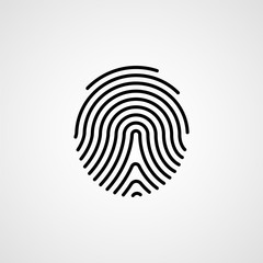 Fingerprint line icon. Vector