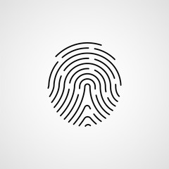 Fingerprint line icon. Vector