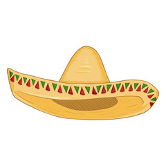 Vector Cartoon Traditional Mexican Hat.