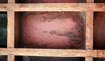 The texture is metallic. Industrial background from an old rusty