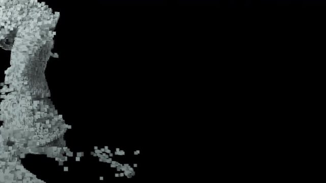Abstract  particle vortex / tornado. Stylish, trendy and modern animation with copy space.
