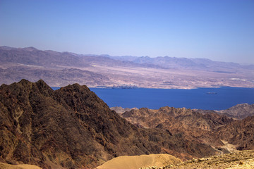 Observation of the port of Aqaba from the mountains of Eilat