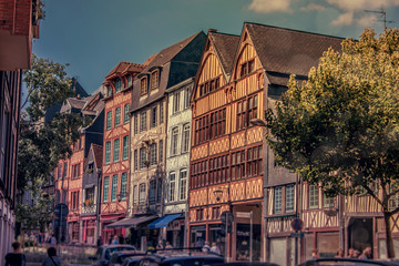 Maisons à Pans de Bois, Rouen, Normandie, France