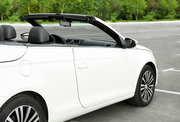 White cabriolet on road