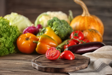Cut cherry tomato on table