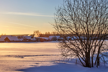 Russian village in winter