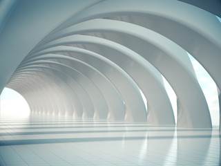 Abstract structure,Product showcase background,Long tunnel.3D rendering
