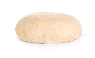 Raw dough on white background