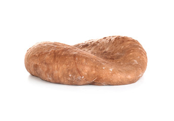 Raw dough on white background