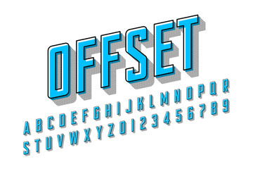 Offset printing style modern font