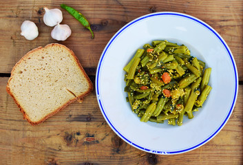 plate of green beans, healthy food meal