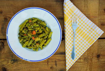 plate of green beans, healthy food meal