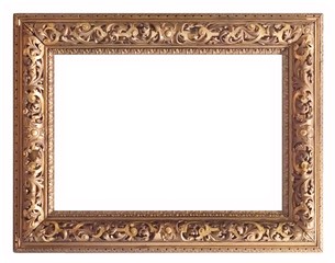 Golden frame for paintings, mirrors or photos
