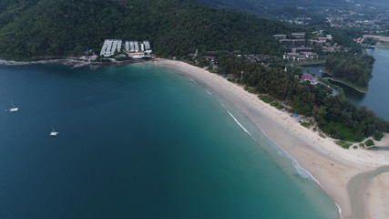 Fototapeta na wymiar Aerial view of exotic beach in Phuket, Thailand