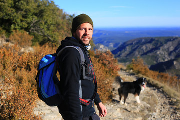 man hiking