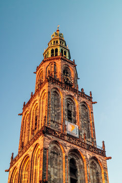 The famous Martinitoren church tower in Groningen