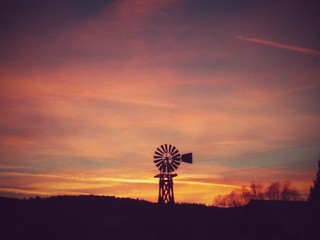 Windmill sunset 
