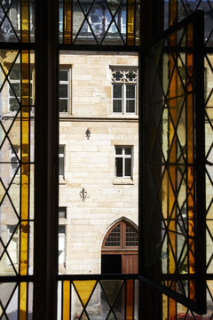 View through a window, Erfurt, Thuringia, Germany
