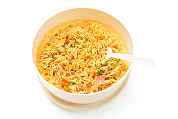 Instant noodles isolated on white background