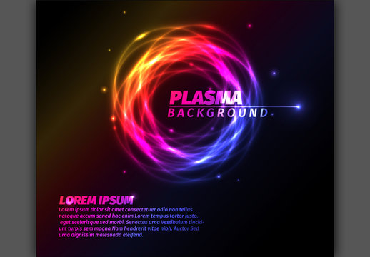 Glowing Plasma Effect Text and Background Layout