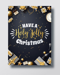  happy new year 2018 gold and black collors place for text chris