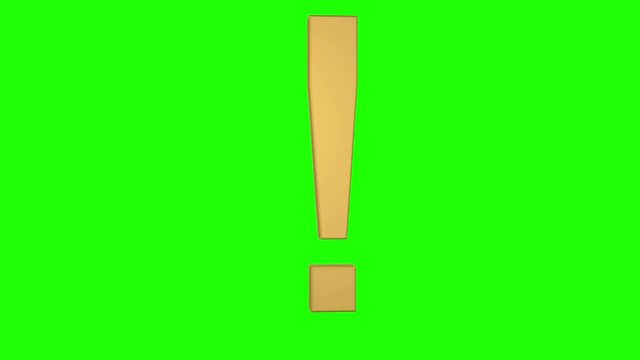 exclamation point or mark rotating green screen ! loop