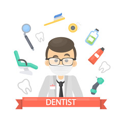 Male dentist illustration.