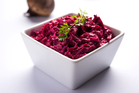 Chukandar or Beetroot Raita / Pachadi also known as koshimbir or salad
