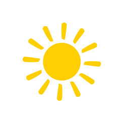 sun flat vector icon on white background