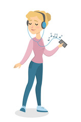 People listen music.