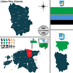 Fototapeta premium Map of Laane Viru, Estonia