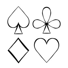 playing cards suit Bubi, hearts, crosses, blame.  illustration