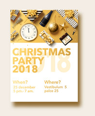  happy new year 2018 gold and black collors place for text chris