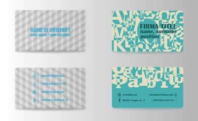 Set of modern business card print templates. Personal visiting card with company logo. trending design. Vector illustration