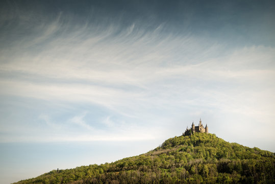 Hohenzollern castle on mountaintop, Baden-Wurttemberg, Germany