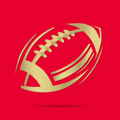 American gold football ball icon