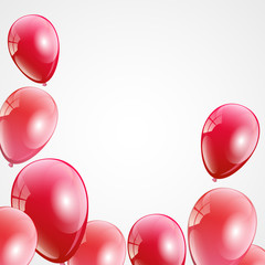 Glossy helium air balloons background. Frame from flying colorful balloons for birthday cards, invitations, party design. (clipping mask used)