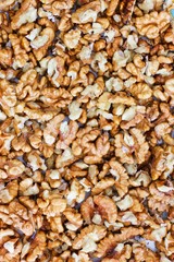 Walnut. Nuts. Shelled nuts. Background of nuts. Texture. Background of Food
