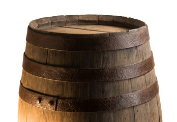 Wood barrel isolated on white background, Wine