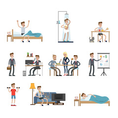 Man's daily routine.