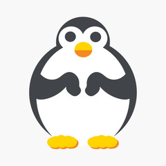 Cute cartoon penguin on white background
