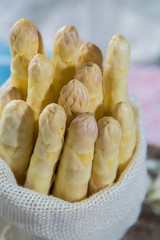 Fresh organic white Dutch asparagus